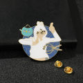 Anime Scissor Seven Brooch Cartoon Character Flying Chicken Badge Lapel Pin Metal Enamel Accessories Jewelry Cosplay Gifts. 