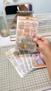 The Brown Bear&White Rabbit Diary Deco Stickers/Sticker Animal Tempel Lucu Unik Murah Berkualitas