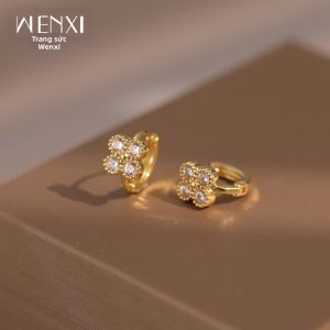 WENXI | Vòng Tai Hình Clover Zircon Mini Sang Trọng