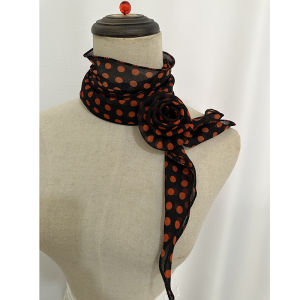 Floral Neck Scarf Womens 2025 New High-End Feelings Necklace Decorative French Vintage Collar Scarf with Sash Spring Summer
