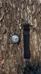 22mm Single Layer Nylon Spandex Elastic Watch Strap 316 Stainless Steel Slide Buckle Velcro Watch Band for Omega Seamaster
