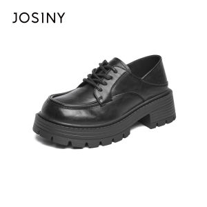 Josiny | Thick-soled Lace-up Spring Chunky-heeled Loafers
