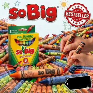 BINLU Crayola Jumbo Crayons Big Thick Crayons for Kids Easy Grip Coloring Crayons Non Toxic Washable 8 Colors Set School Supplies Kids Gift Toddler Crayons Preschool Art Supplies Back to School Gift for Kids