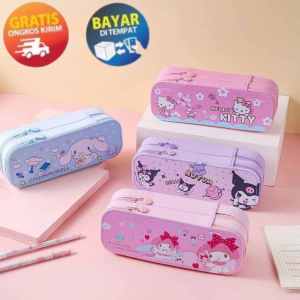 MIKADO - KP194 TEMPAT PENSIL KOTAK PENSIL SEKOLAH KOTAK PENSIL ANAK KOTAK PENSIL PENYIMPANAN BESAR KOTAK PENSIL BESAR DOUBLE ZIPPER PENYIMPANAN ALAT TULIS SEDERHANA BERKAPISITAS BESAR TAS PENSIL SISWA BERPENAMPILAN TINGGI KOTAK PENSIL LUCU KUROMI SANRIO