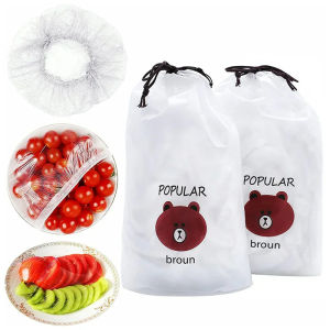 50/100 cái nắp thực phẩm dùng một lần bọc nilon thực phẩm tủ lạnh nhà bếp túi nhựa giữ tươi đàn hồi