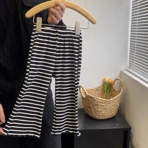 กางเกงขากว้างลายลําลองสําหรับเด็กผู้หญิงฤดูร้อนกางเกงหลวมที่ทันสมัยและผ่อนคลายสําหรับเด็กทารกถึงวัยรุ่น