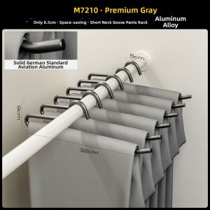 MINGZHI | Aluminum Space Material Short Goose Neck Pants Hanger Non-Slip