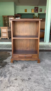 ชั้นวางของ ชั้นหนังสือไม้สัก แบบซี่ 2 ชั้น ขนาด กว้าง70ลึก30สูง110ซม.(งานไม้สักแท้หลังหลัง) จัดส่งฟรี!