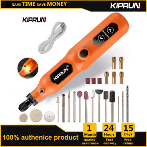 KIPRUN Mini Cordless Drill Power Tools Electric Rotary Tool 5 Speed 3.7V Drill Grinder Grinding Accessories Set With light Wireless Engraving Pen For For Jewelry Glass Wood