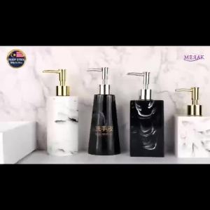 Hotel Toilet Marble Bath Hand Sanitizer Soap Dispenser Press Pump Bottle Botol Pam Penekan Mandi Marmar Tandas