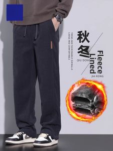 ROMON | Loomen Mens Corduroy Pants Fleece Lined Sporty Casual Loose Straight Leg Long Trousers For Autumn Winter Teenagers Fashion