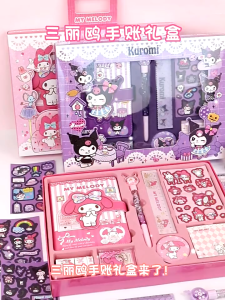 Kuromi Handbook Box Sanrio Notebook Kuromi Notebook Set Kuromi Stickers Kids Stationery Gift Set Birthday Gift for Kids