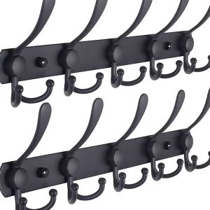 [SG seller] Hardware Hooks/Coat Rack Wall Mounted - 5 Tri Hooks Heavy Duty Stainless Steel Metal Coat Hook