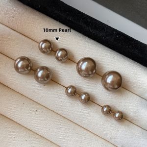 CAFFTI | Mocha Gold Brown Coffee Colored Vintage Grand Pearl Earrings