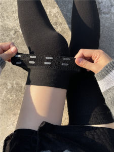 Extra Long over Knee Thickened Fleece Womens Socks Anti-Slip Black Long Tube High Tube Autumn Winter Warm Cotton Knee High Leggings