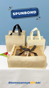 (Isi 20 pcs) Tas Spunbond 25x22x24 25x25x27.5 Tas 35x25x15 Standing Handle Tas Souvenir Tas Box Kantong Belanja
