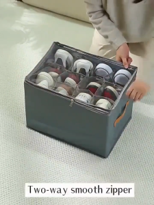12 grids Wardrobe Storage Organizer Box Cloth Compartment Shoes Storage Box With lid Dustproof Organizer Box