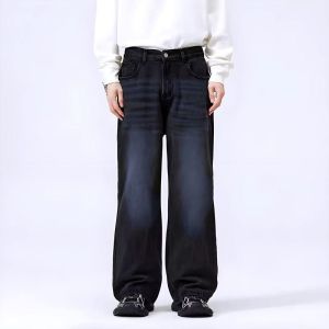 Zessey fashion/Celana Jeans Pria Baggy Pants Korean Style/Jeans Panjang Hightwaist Oversize/Jeans Washed gombrong wisker