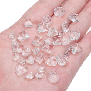 20pcs Fashion Clear Glass Beads Irregular Butterfly Heart Flower Loose Spacer Beads For DIY Jewelry Making Bracelet Necklace Earring Keychain Accessories