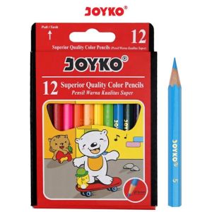 Pensil Warna Pendek 12 Warna - Joyko Pensil