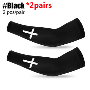2Pairs Christian UV Cooling Compression Arm Sleeves - Sun Protection Tattoo Cover for Men Women Youth Sports Work