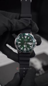 Jam Tangan Pria Alba Mechanical A3B027X1 Green Dial Black Rubber Strap