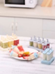 9 Grid Ice Cream Popsicle Mold DIY Ice Cream Homemade Plastic Stick Ice-lolly Mold Kitchen Gadgets Popsicle Molds With Popsicle Stick