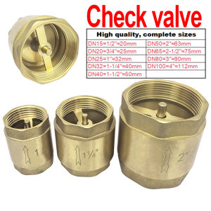DN15~DN100 Brass Thickened Anti-reverse Water Check Valve Pipe Thread Plain Inside Screw Spring Swing Vertical Check Valve