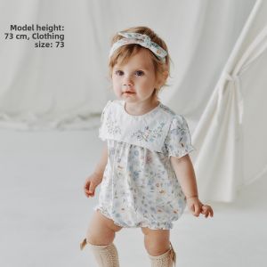 OAK FAMILY | Cotton Short Sleeve Baby Suit with Peter Pan Collar