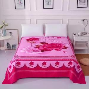 Thickened Pure Cotton like Bed Sheet Cover Single Piece Large Size Floral 3D Polyester Bed Sheet for Double Bed Clearance