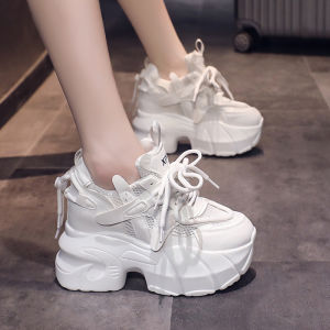 Womens Sporty Breathable Casual Shoes with Hidden Height Increase Summer Mesh Upper Versatile Dad Style Footwear for All Seasons