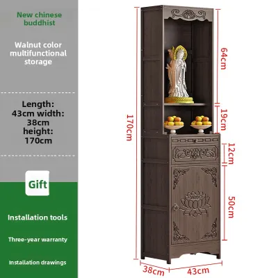 Buddha Niche Stand Home Temple Placement Guan Gong Buddha Statue Wealth God Cabinet Ancestor Altar Offering Table Display Case