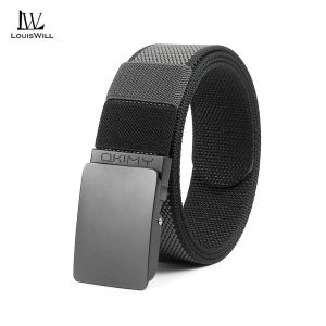 LouisWill Men Belt Outdoor Leisure Belt Quick Release Buckle Belt Rotating Buckle Nylon Waistband Double-Sided Two-Color Belt Youth Sports Canvas Pant Belt Simple Nice Waistband Nylon