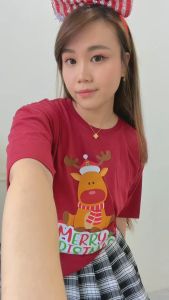 Carotyles Baju Atasan Kaos Couple Keluarga Family Wanita Anak Perempuan Laki Laki Pasangan Oversize Jumbo Lengan Pendek Panjang Korean Style Terbaru Labubu NATAL GINGER XMAS
