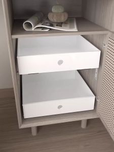 New Full PP Material Kitchen Cabinet Drawer Tray with Track Cabinet Closet Cosmetic Multi-layer Storage Box Pull Basket