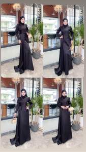 ชุดเดรชออกงานรุ่นตีเกล็ดอกสะโพกมีสะใบแต่งยาว