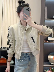 Áo Khoác Bóng Chày Cổ Đứng Dày Phong Cách Mỹ Cho Nữ Áo Khoác Ngắn Áo Khoác Ngoài Mùa Thu Đông Áo Khoác Ngoài Bằng Cotton Áo Khoác Ngoài Thường Ngày