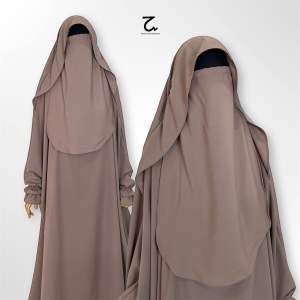 Hasna Moslem French Khimar Overhead Jasmin  Poni Syafar Busui  Tangan Karet Cincin Gamis Terusan Muslimah Syari