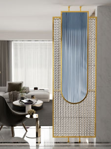 Changhong Glass Partition Living Room Accessible Luxury Entrance Metal Decorative Wall Minimalist Modern Titanium Stainless Steel Folding Screen