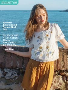 INMAN | French Embroidered Lace Cool Feeling Womens Blouse