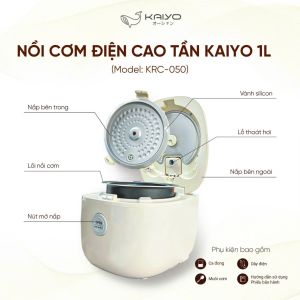 Nồi Cơm cao tần IH Kaiyo size 1L KRC-050 hãng Nhật Bản- công suất 700W- 8 chức năng nấu- bảo hành 24 tháng