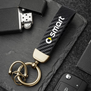 Car Carbon Fiber Style Keychain Microfiber Leather Key Chain For Smart EQ Fortwo Forfour 453 451 452 450 454 Roadster Forjeremy