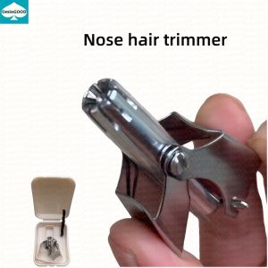 OMINGOOD Mens Nose Hair Trimmer Stainless Steel Manual Ear Razor Washable Portable Hair Removal Tool for Nose And Ear