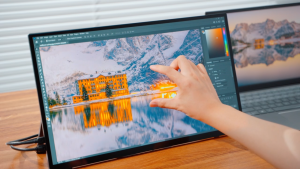 UPERFECT 18.5 120Hz Portable Monitors 1080P Touch Screen Gaming displays Freesync for PS5 4 3 Switch Xbox Laptop Mac PC