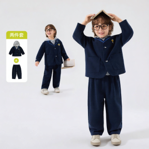 DUDUJIA | Bộ Quần Áo Trẻ Em Có Mũ Lưỡi Trai Giả Hai Mảnh Phong Cách Học Đường Mùa Thu 25 Mới