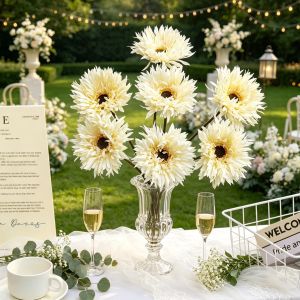 Artificial European-Style Gerbera Flowers Bridal Bouquet Wedding Holiday Event Party Decora Home Room Table DIY Decorative Gifts