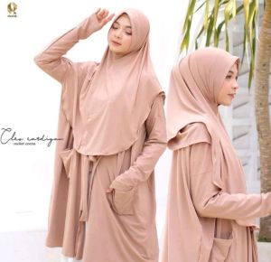 cardigan hijab 2 in 1 / cardigan cleo / cardigan jilbab bahan jersey zoya