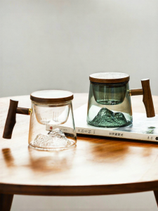 MODERN SWEETHOME | Personal Use Glass Teacup with Tea Water Separation