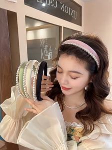 F4 Bando Busa Mutiara 2in1 Lebar 1.5cm Korean Double Layer Pearl Sponge Headband FG31