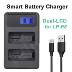 Dual Channel LCD Display Battery Charger for Canon/Nikon
